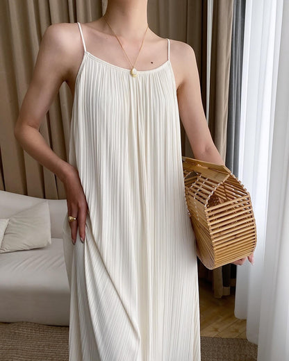 風琴摺吊帶裙