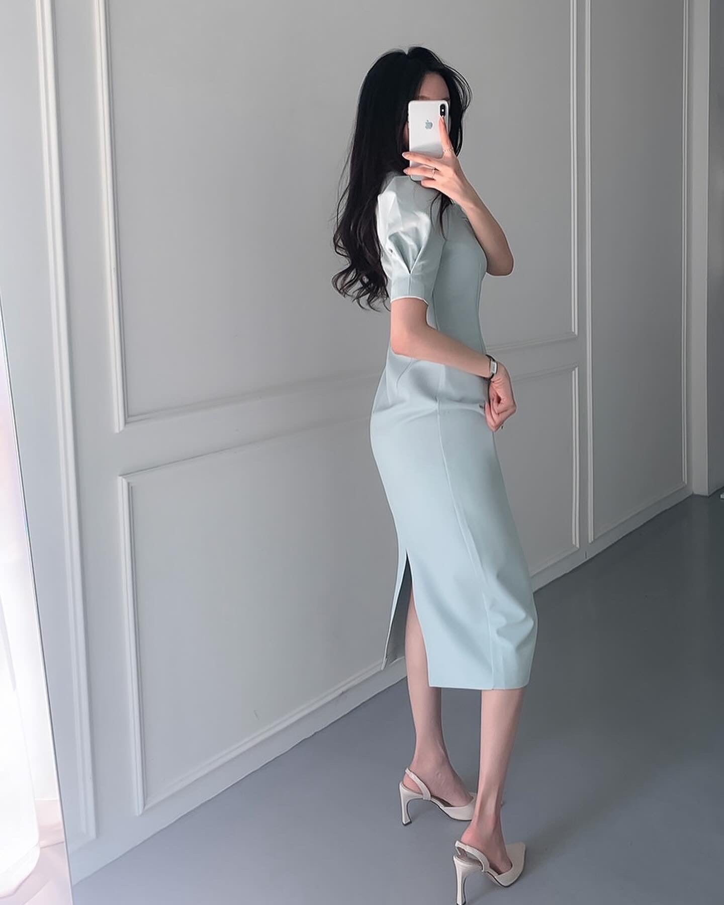 Square Neck Puff Sleeve Dress