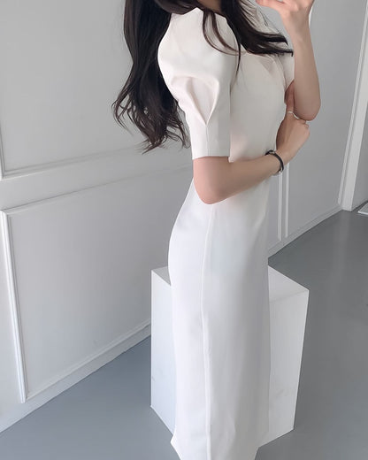 Square Neck Puff Sleeve Dress