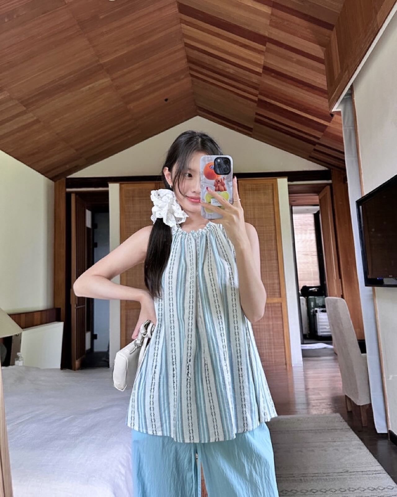 Striped Halter Neck Tank Top