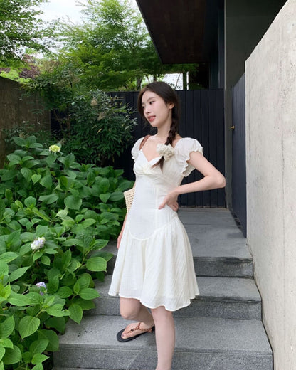 French Puff Sleeve Dress