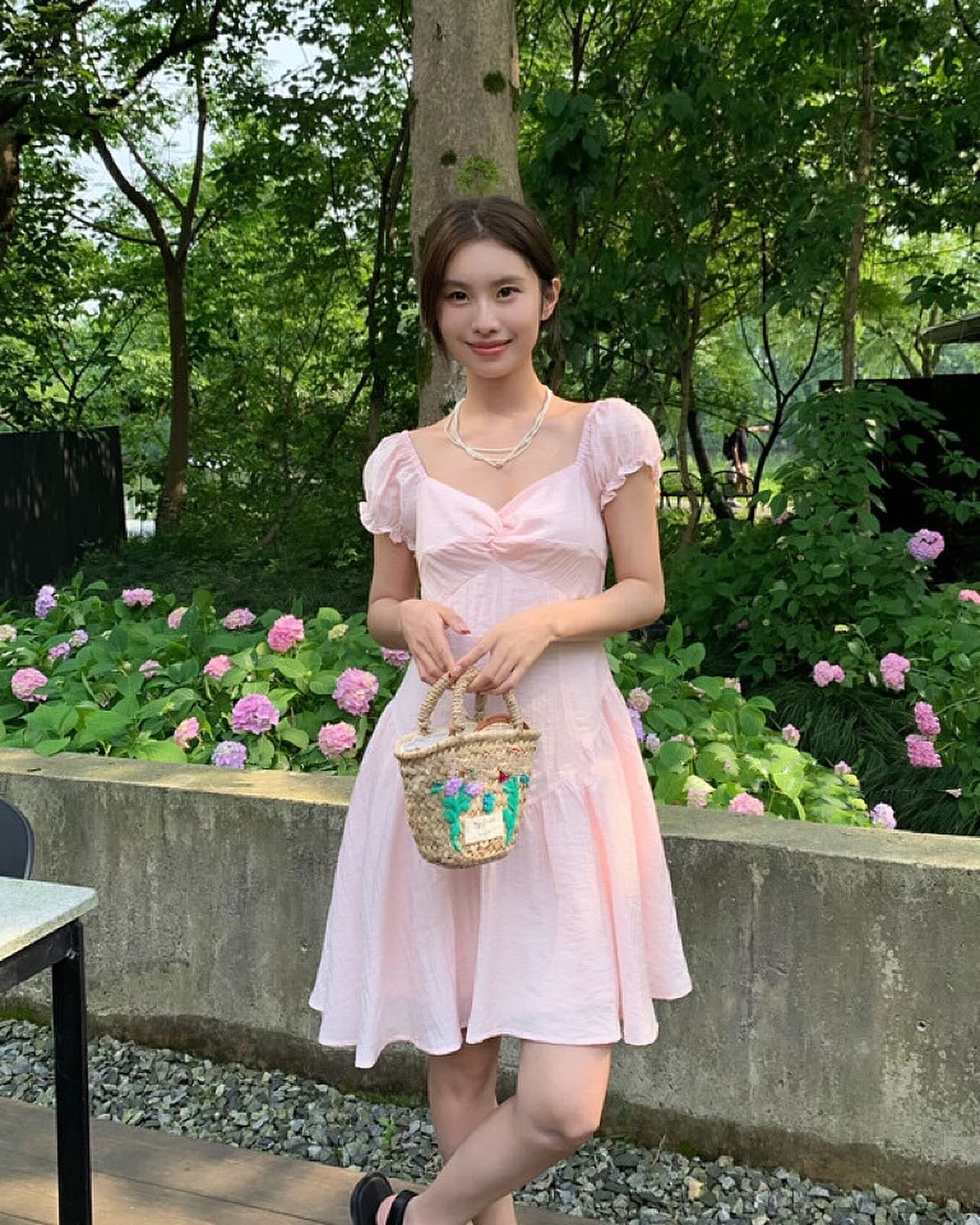 French Puff Sleeve Dress