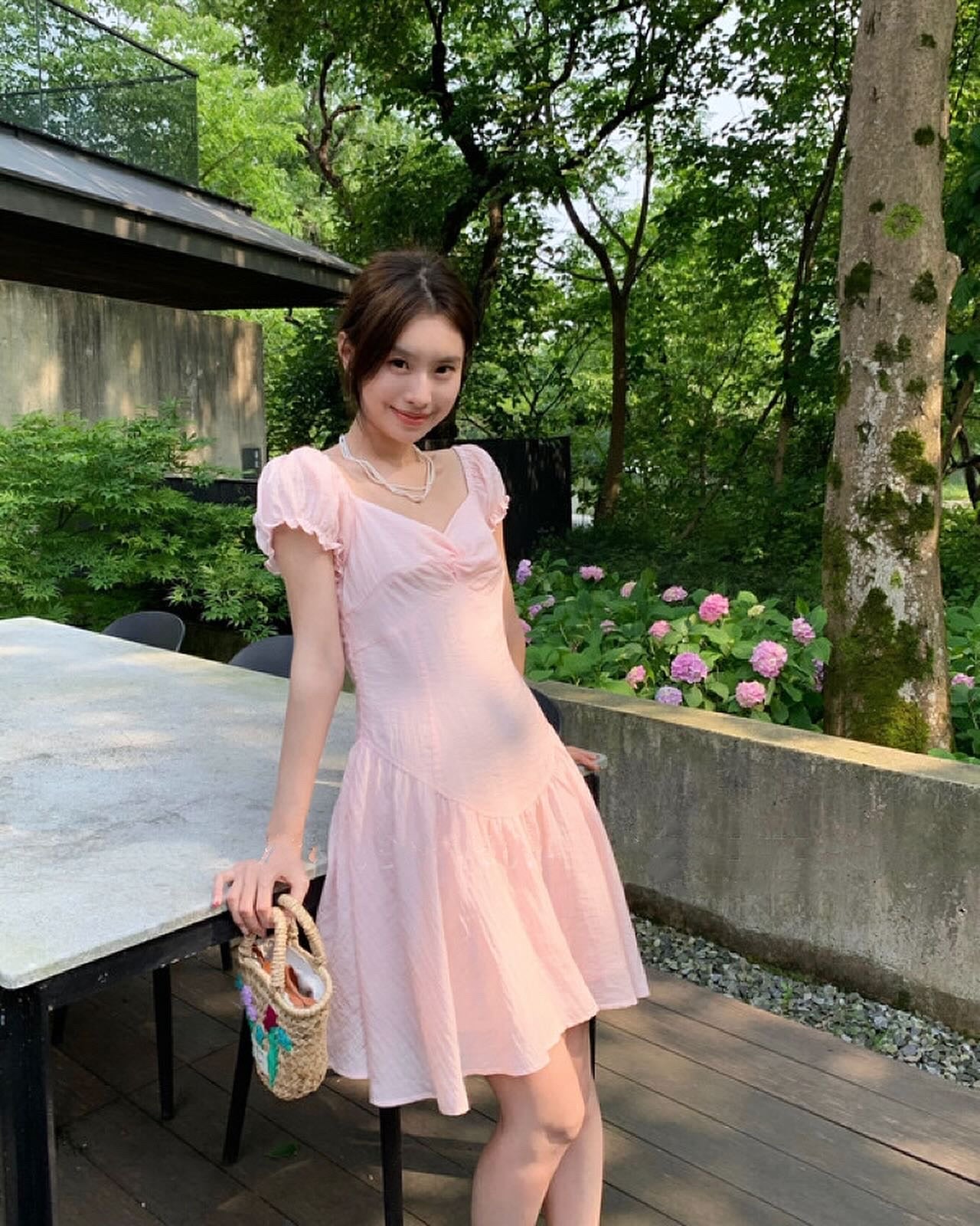 French Puff Sleeve Dress