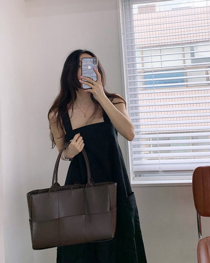 方領粗帶連身裙