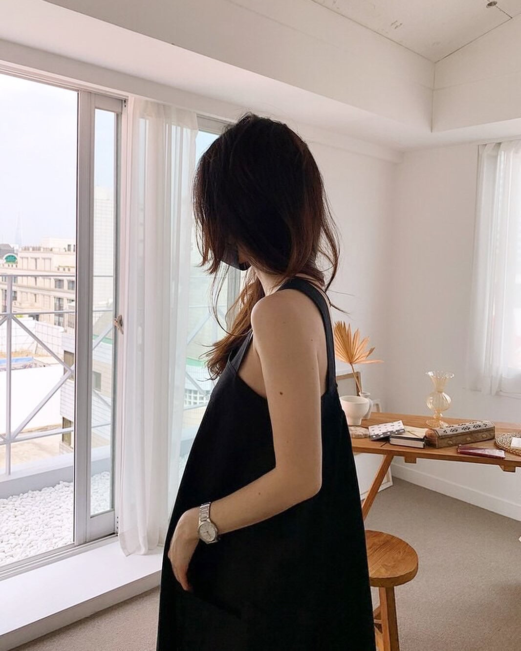 方領粗帶連身裙