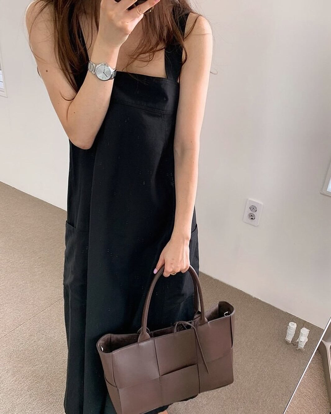 方領粗帶連身裙