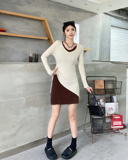 抽繩兩件套連身裙