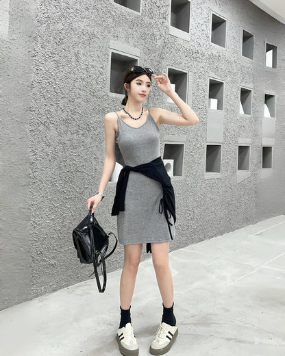 抽繩兩件套連身裙