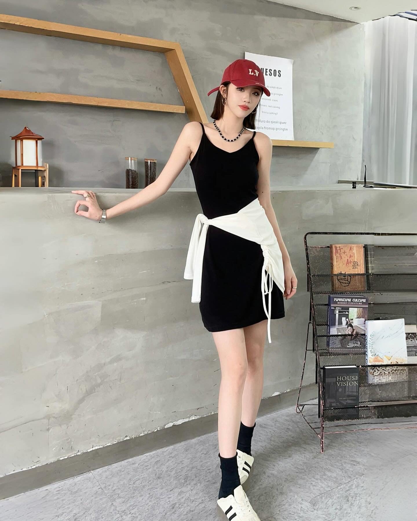 抽繩兩件套連身裙