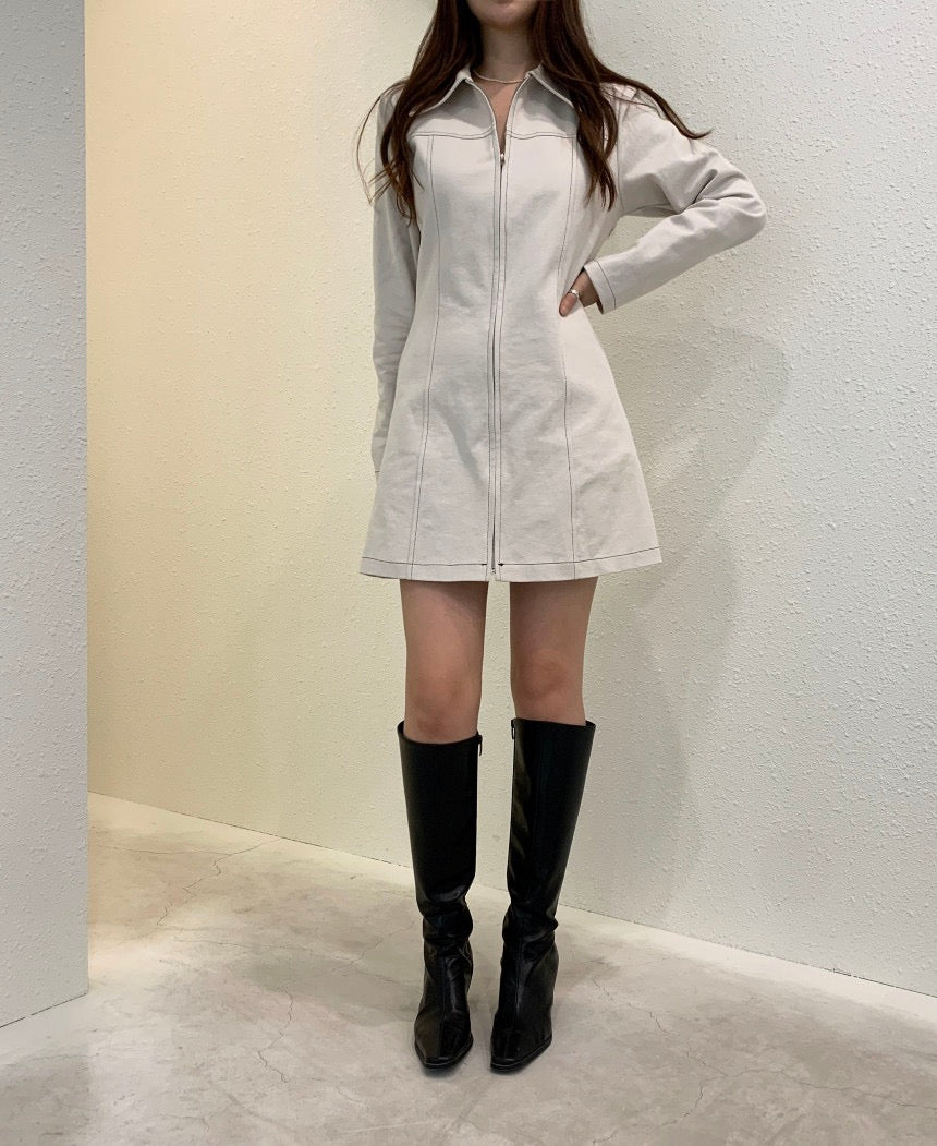 Polo領拉鏈連身裙