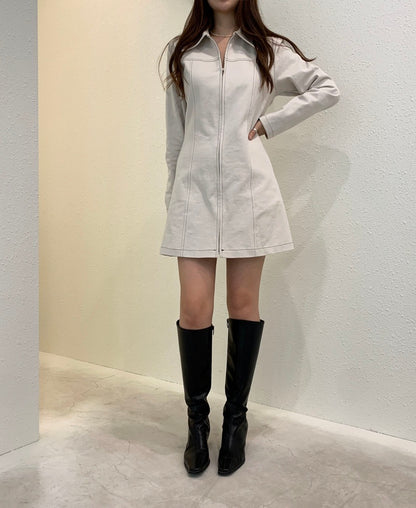 Polo領拉鏈連身裙