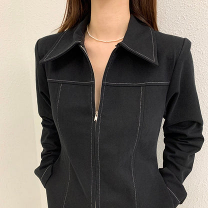 Polo領拉鏈連身裙