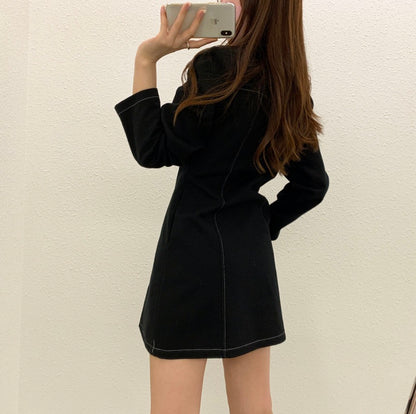 Polo領拉鏈連身裙