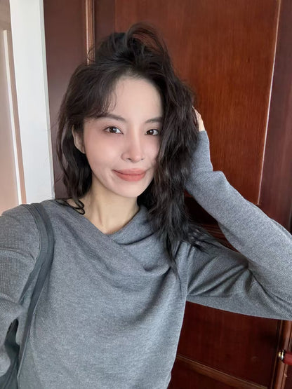 一字肩百搭針織衫