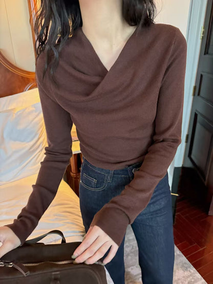一字肩百搭針織衫