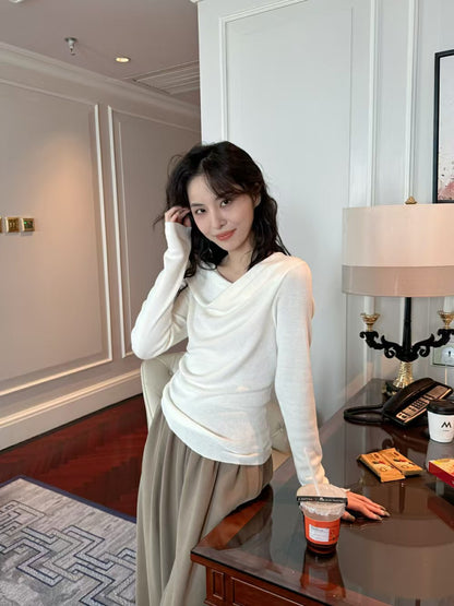 一字肩百搭針織衫