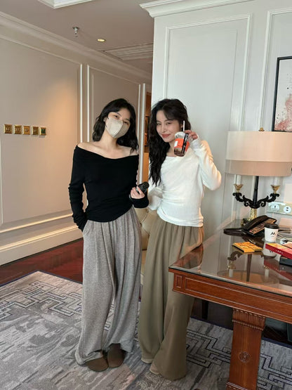 一字肩百搭針織衫