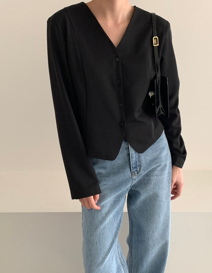 韓式西裝系帶上衣