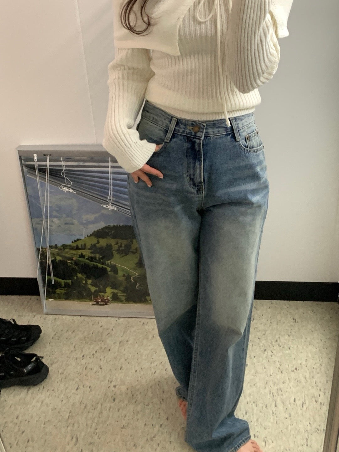 Off-the-shoulder Tie Slim-fit Top