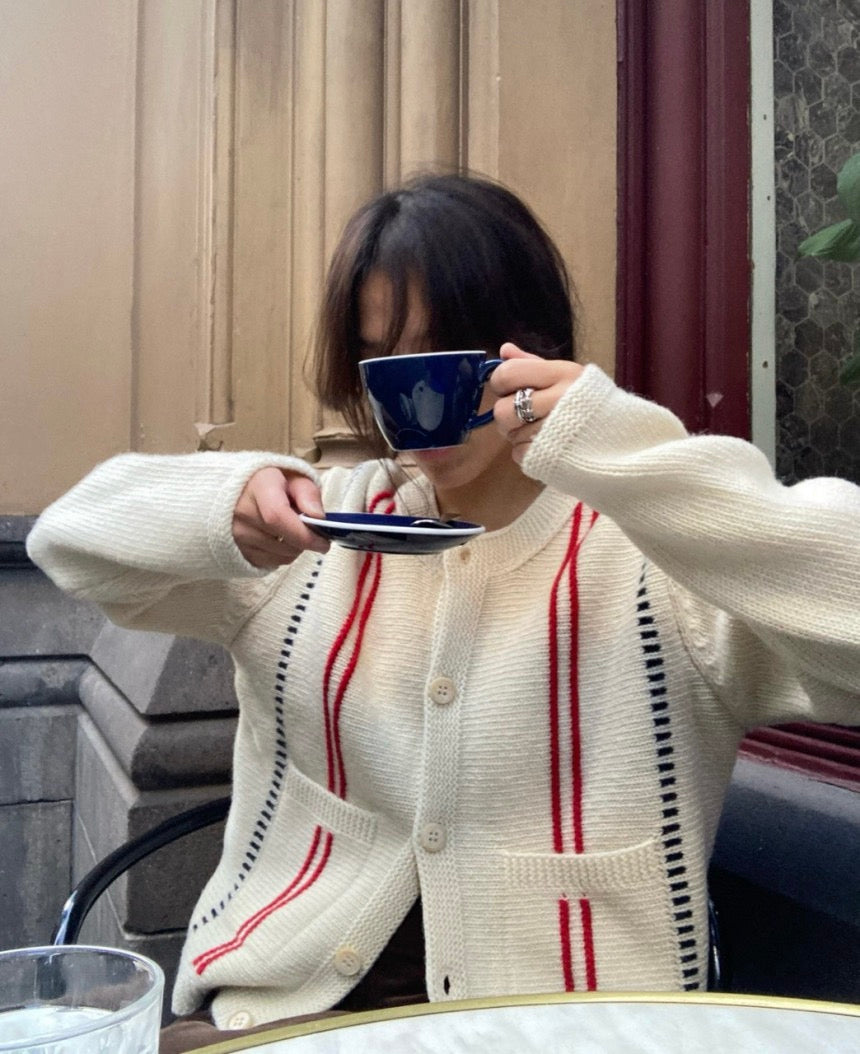 Casual Style Crewneck Color-Block Sweater