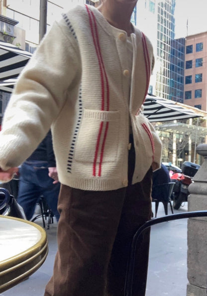 Casual Style Crewneck Color-Block Sweater