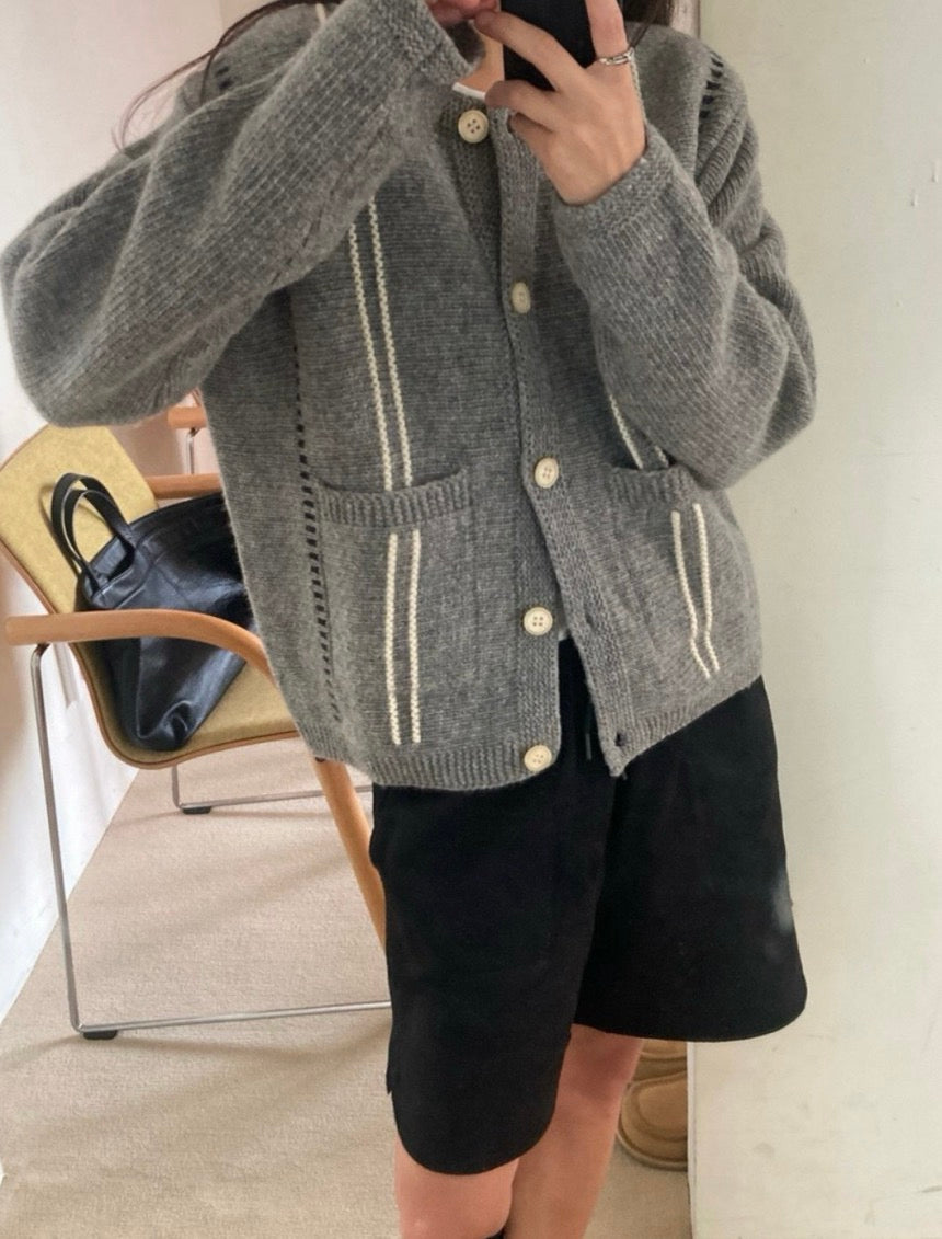 Casual Style Crewneck Color-Block Sweater