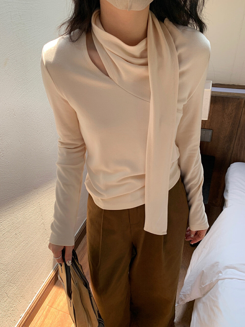 French Asymmetric Pleated Top