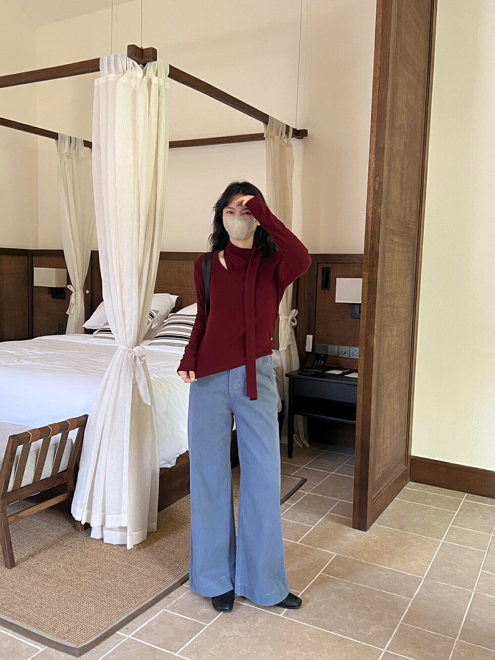 French Asymmetric Pleated Top