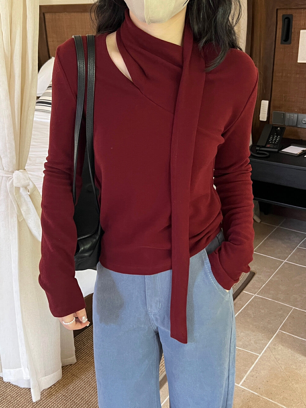 French Asymmetric Pleated Top