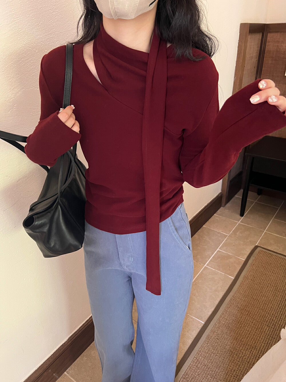 French Asymmetric Pleated Top