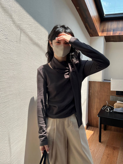 French Asymmetric Pleated Top