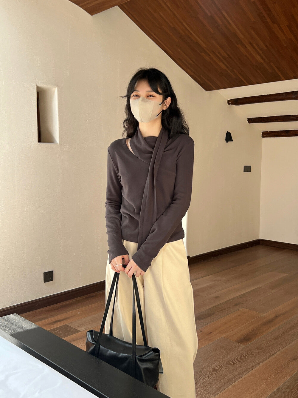 French Asymmetric Pleated Top