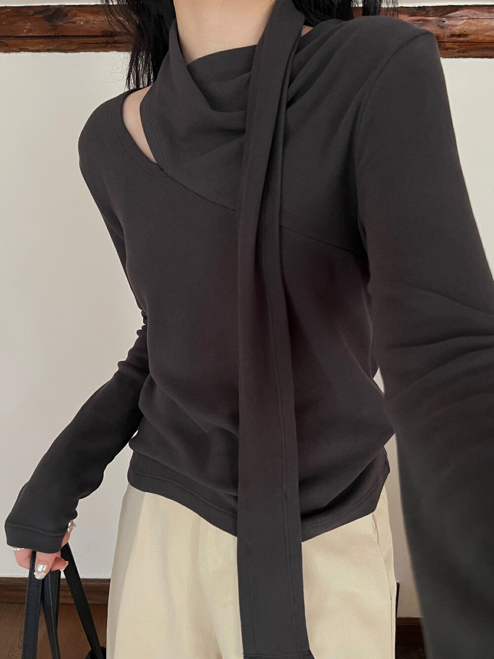 French Asymmetric Pleated Top