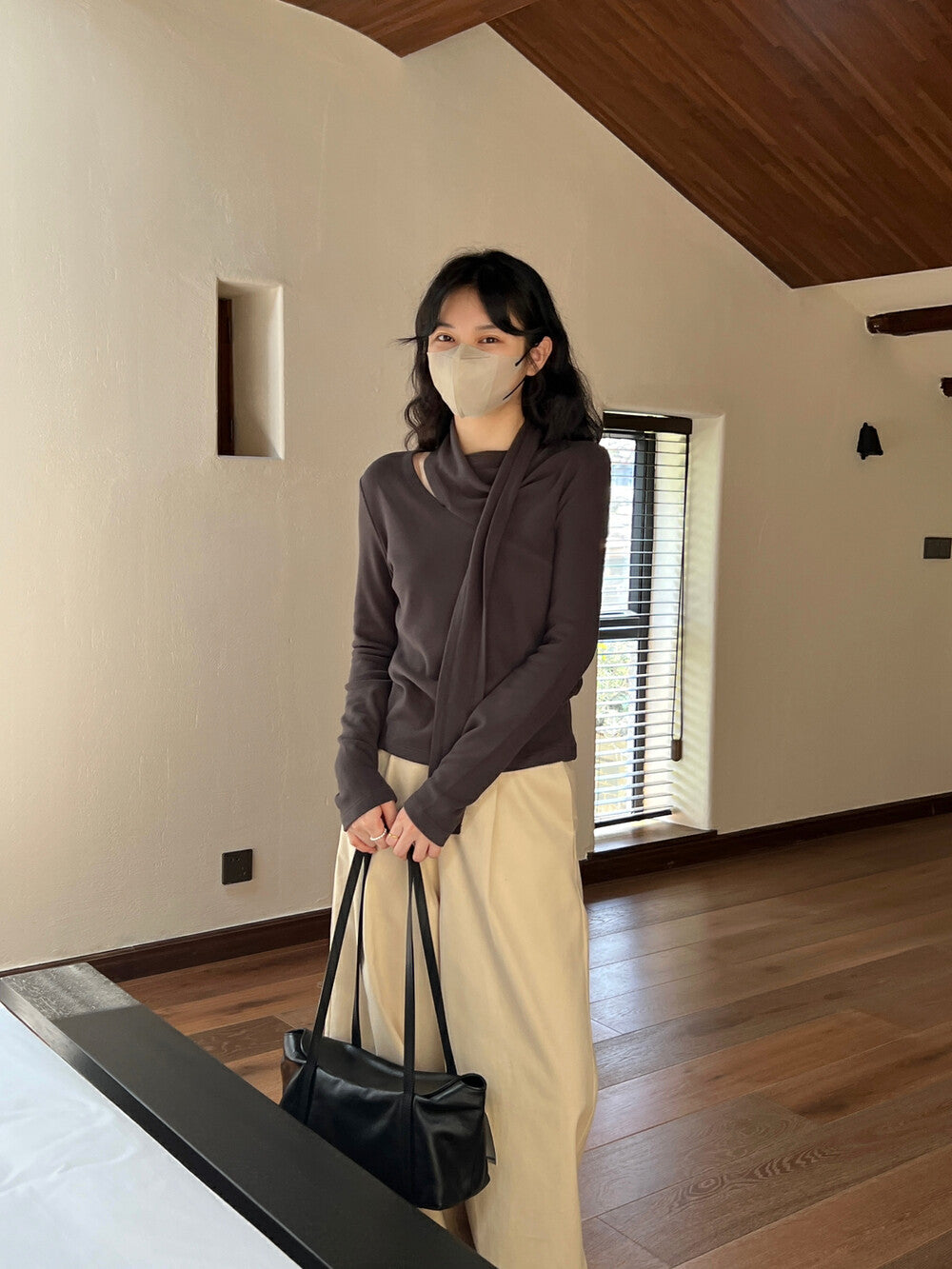 French Asymmetric Pleated Top