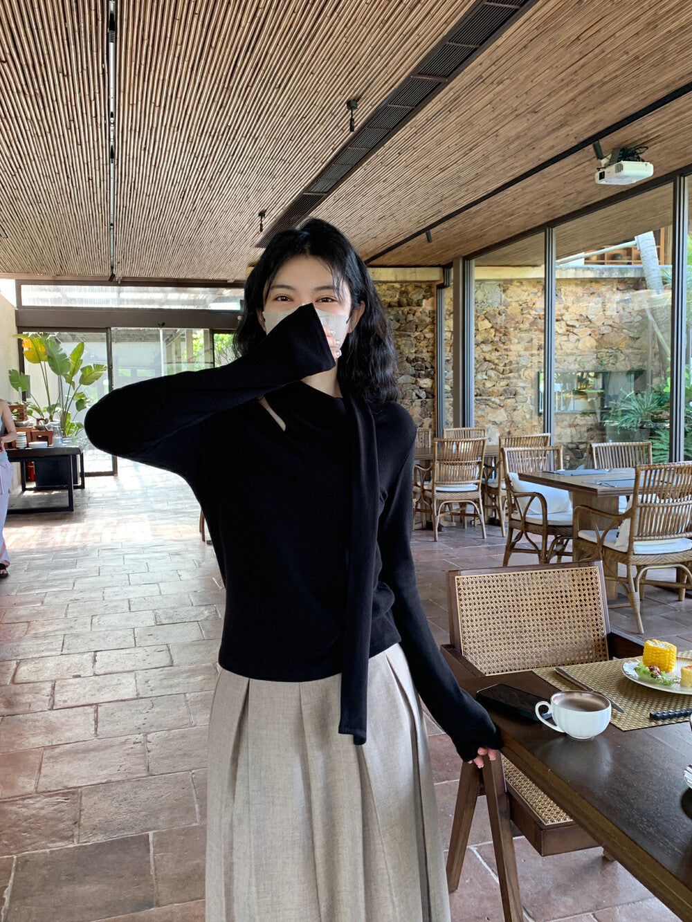 French Asymmetric Pleated Top