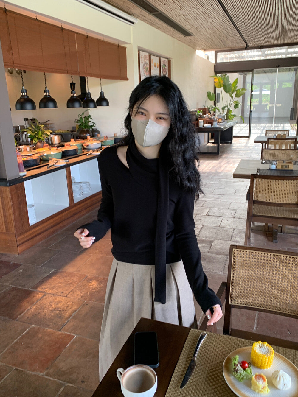 French Asymmetric Pleated Top