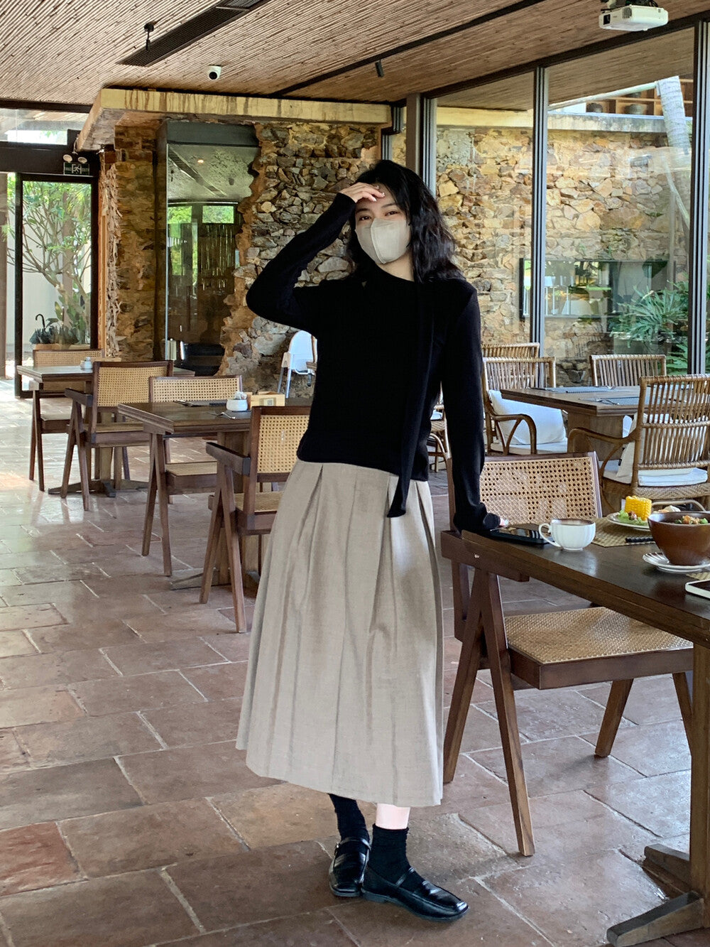 French Asymmetric Pleated Top