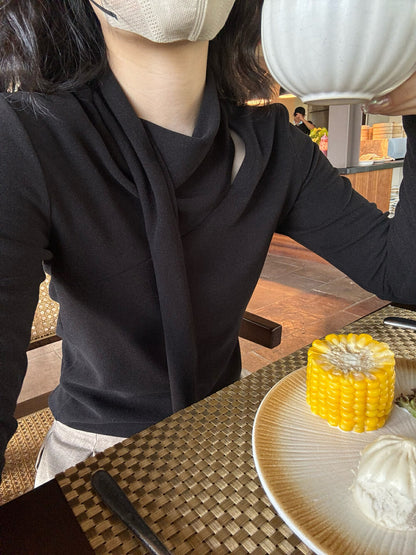 French Asymmetric Pleated Top