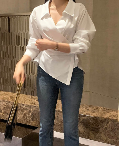 一粒扣收腰顯瘦恤衫