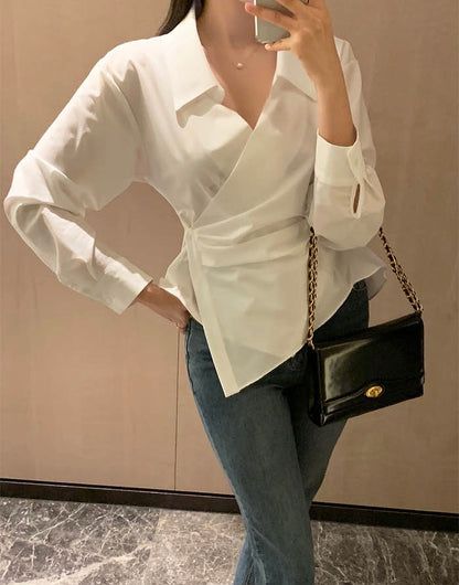 一粒扣收腰顯瘦恤衫