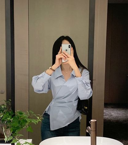 一粒扣收腰顯瘦恤衫