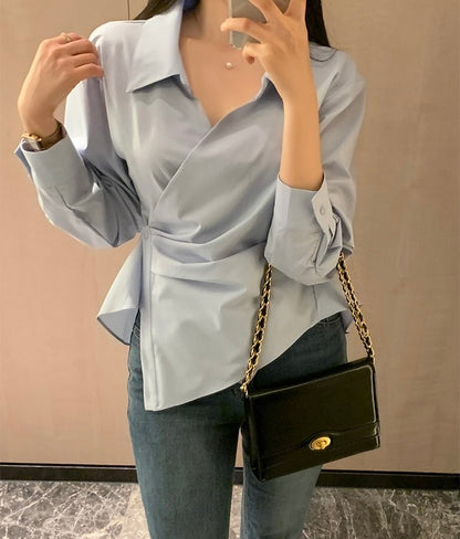 一粒扣收腰顯瘦恤衫