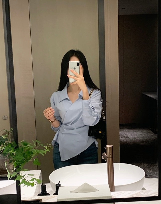 一粒扣收腰顯瘦恤衫