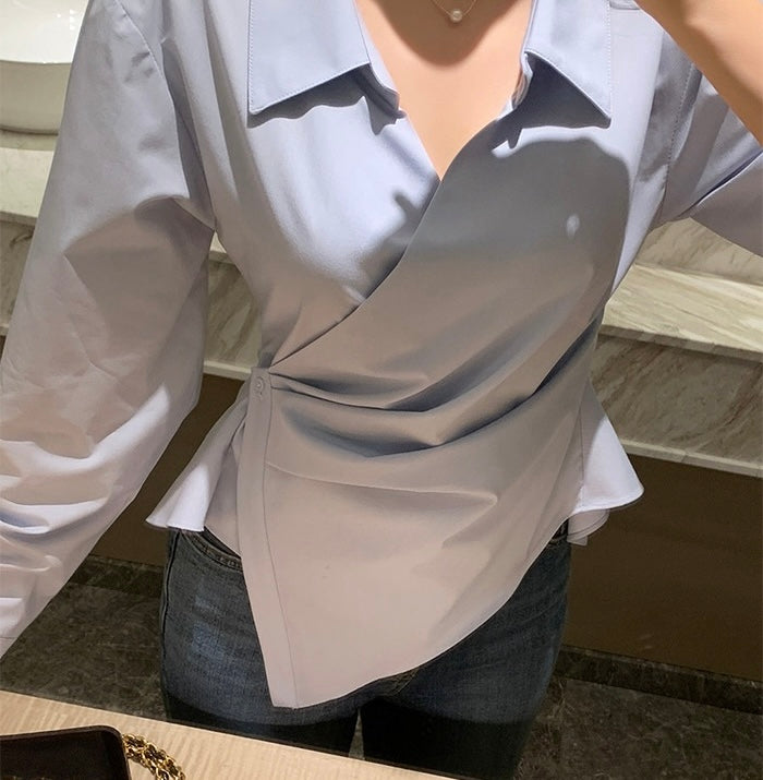 一粒扣收腰顯瘦恤衫