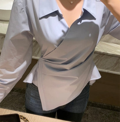 一粒扣收腰顯瘦恤衫