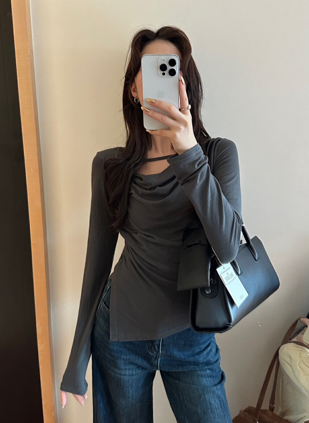 不規則蕩領顯瘦top