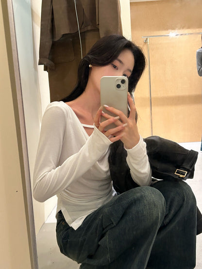 不規則蕩領顯瘦top