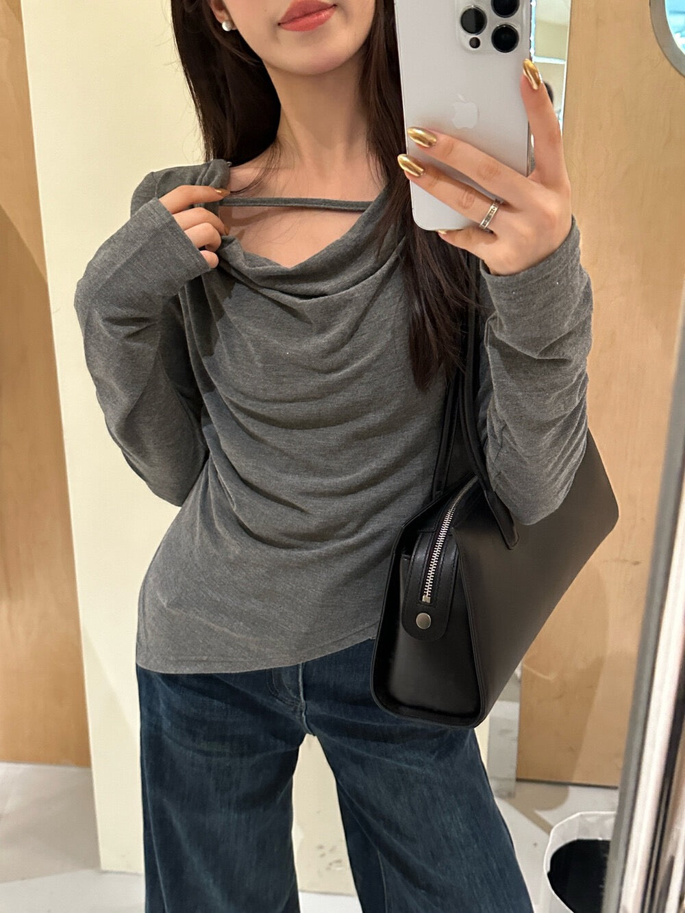 不規則蕩領顯瘦top