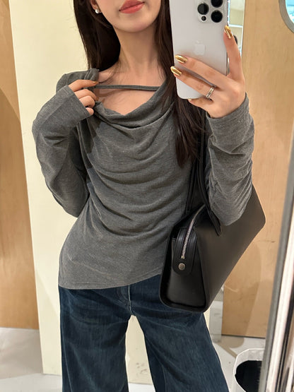 不規則蕩領顯瘦top