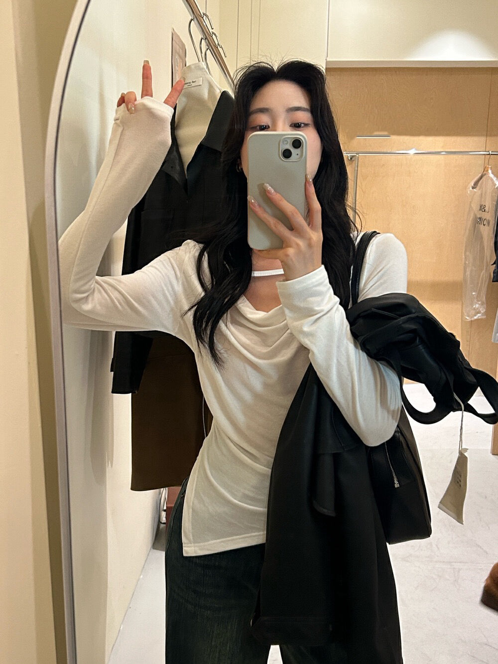 不規則蕩領顯瘦top